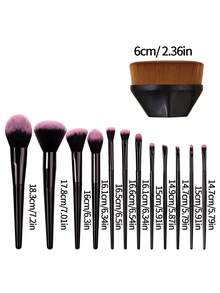 13PCS Black Makeup Brush Set,Magic Foundation Brush With Box,Full-Face&Eye Makeup Brushes,Professional Kit For Beginners,All-In-One Kit - Black - View 6