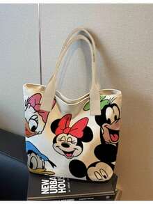 Túi đeo vai Disney Mickey Mouse, Túi tote vải canvas Mickey Minnie, Kiểu công chúa, Túi tote đeo vai hoạt hình dễ thương chất lượng cao, Túi xách tay nhẹ, dung tích lớn, đa năng. Chất liệu vải canvas mềm mại và bền chắc, thoải mái và bền bỉ, phong cách học đường trẻ trung, thời trang, phù hợp cho trường học, đi làm, mua sắm, làm túi đựng laptop, túi xách đi học, đựng văn phòng phẩm, ba lô cho bé gái, túi vải canvas. - Mini bốn màu - Xem 11