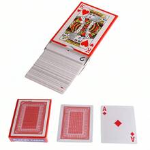 54pcs/Set Cartas de Póker con Núcleo de Papel Gris y Espalda Roja para Trucos de Magia, Juegos de Mesa de Fiesta, Cartas de Juego de 56x86mm, Cartas, Juegos de Cartas, Mezclador de Cartas, Cartas de Mesa, Juegos de Cumpleaños - Multicolor - Ver 7