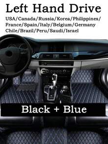 Luxury PU Leather Car Floor Mat Set, Fully Covered, Diamond Stitched Design, Suitable For Opel Astra H From 2004 To 2008, Left-Hand Drive, Blue And Black Options, Waterproof, Stain Resistant And Durable, Better Protecting Your Car - Multicolor - View 23