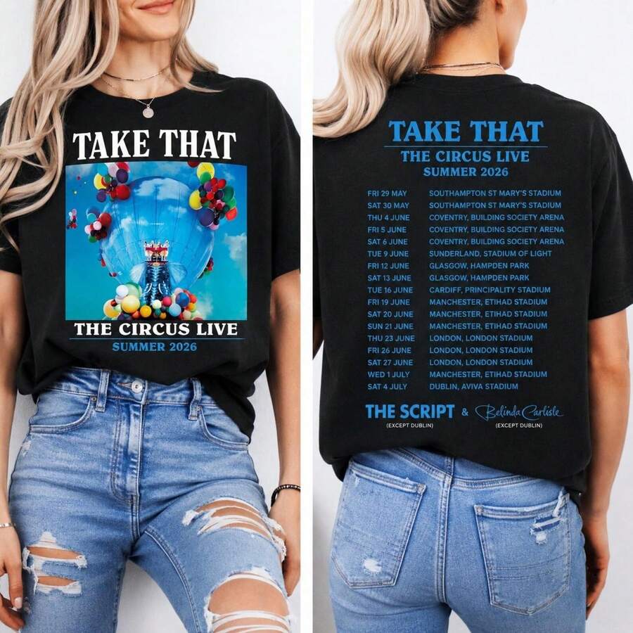Take That The Circus Live 2026 Tour Shirt, Summer Concert Tee - Black - View 1