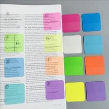 8 Colors 160pcs Fluorescent Transparent Sticky Notes, Waterproof Writable Index Labels, Transparent Memo Paper, Easy To Organize, Can Be Used As Bookmarks, Multi-Color Style, Suitable For Back To School, School Supplies And Office Use - A - View 5