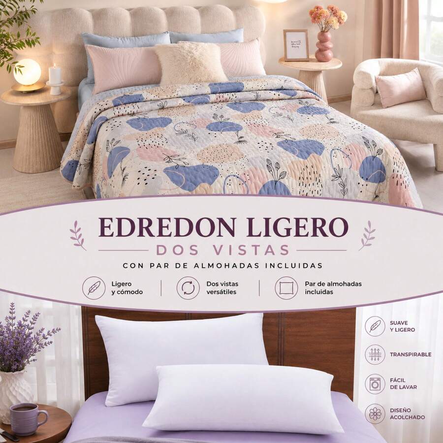 Novo Lightweight Reversible Comforter + 2 Free Pillows – Comfort And Style In One Combo BEAUTTY HOME - TRAVEL - View 1
