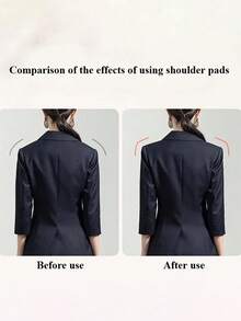 2pcs Soft & Breathable Thick Foam Shoulder Pads, Suitable For Women, Elegant Sports-Themed Design, Non-Slip & Detachable, Soft Foam Shoulder Pads For Men, Suitable For Suit Jackets - Multicolor - View 4