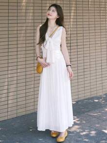 Women Long Dresses - White - View 2