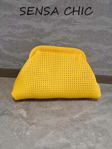 Tas Clutch Awan Warna Permen Segar ini memiliki desain jala berongga yang ringan dan bernapas, sangat cocok untuk mahasiswi dan wanita pekerja untuk berlibur ke pantai atau sebagai aksesori gaya jalanan yang modis. - MultiWarna - View 9