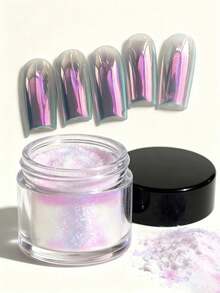 1 pieza, 0.24oz de gran capacidad, 6.6g de polvo de brillo de uñas camaleónico, decoraciones de arte de uñas 3D Y2K brillantes, fácil de usar, crea uñas de alto brillo, no se necesita luz de discoteca para obtener un efecto brillante, diseñado para salones de uñas, uñas hechas a mano elegantes, adecuado como regalo para mujeres - Multicolor - Ver 3