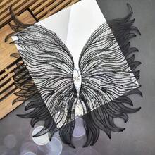 1對黑/白色翅膀蕾絲貼花衣物修補縫製補丁 - 補丁 - 查看 7
