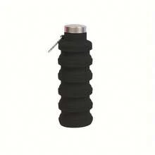 1pc Portable Folding Cup, Collapsible Silicone Water Cup, Reuseable 16oz, Lightweight Leakproof Portable Travel Water Bottles For Traveling Camping Hiking Sports Outdoors - Black 1pcs - View 1
