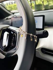 Star Chain Star Rhinestone Creative Five-Pointed Star Car Steering Wheel Decoration Chain, Personalized Car Interior Decoration Chain Pendant, Car Interior Decoration Hanging Ornament - Star - View 4