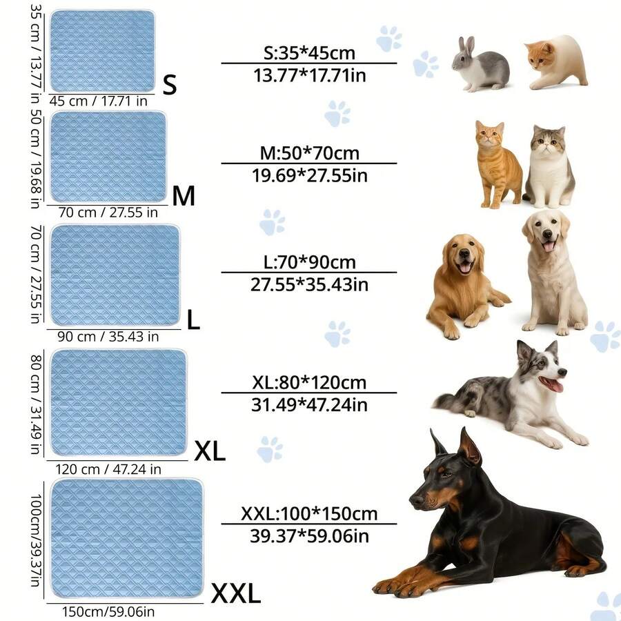 大型犬貓寵物夏季墊，耐咬耐抓耐用墊，超柔軟室內外散熱，犬貓通用 - 藍色 - 查看 1