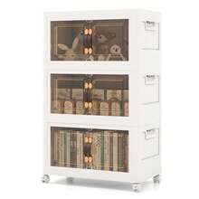 Shoe Cabinet Storage Box With Lid And Magnetic Door - 3-pack 130L - View 1