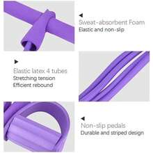 4-Tube Elastic Yoga Resistance Band Premium PVC Fitness Pull Rope Multi Resistance Levels Adjustable Strength Training Band Sturdy Comfortable Hand Grip Durable Wear-Resistant Portable Lightweight Easy Storage Full Body Workout Trainer Ideal For Core Arm Leg Muscle Building Body Stretching Fat Burning Shaping Suitable For All Fitness Lovers Home Indoor Office Daily Exercise Sports Fitness Accessories - Nhiều màu - Xem 5