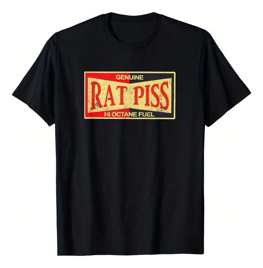 Combustible De Alta Octanaje De Orina De Rata. Camiseta Retr - Negro - Ver 1