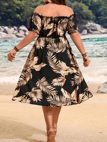 Vestido Estampado Talla Grande, Plus Size - Amarillo - Ver 11