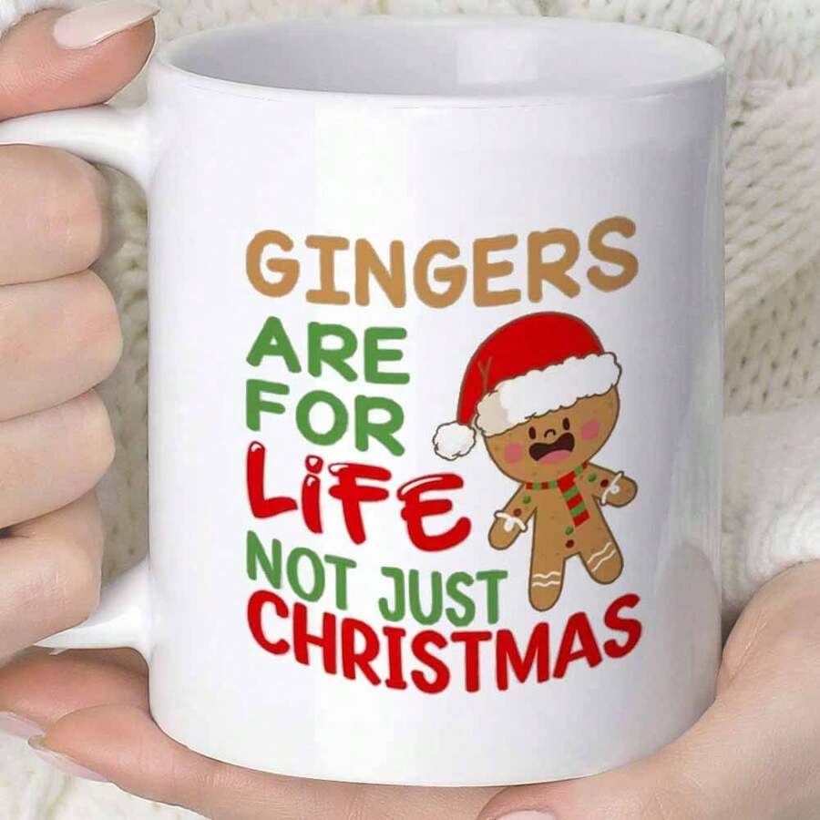[24-Hour Delivery Within Mexico] Double-Sided Print Mug, A Fun Gingerbread Man Mug For Christmas, Suitable For Coffee Or Juice, With A Capacity Of 11 Ounces Or 360 Milliliters, Perfect As A Gift. - 1 - 查看 1