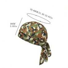 1pc/3pcs Unisex Pirate Hat, Fashionable Camouflage Print Bandana, Breathable Quick-Dry Casual Headwear - Multicolor - View 4