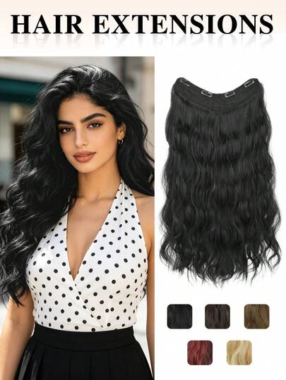 nimoki 26 Inch U-Part Wavy Natural Looking Heat Resistant Synthetic Hair Extension, For Women & Girls Party & Daily Use