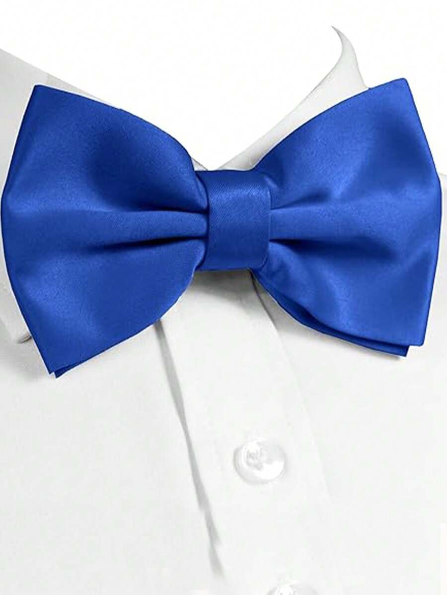 1 Buah Dasi Kupu-kupu Pria Warna Polos, Dasi Kupu-kupu Poliester Dua Lapis untuk Pengantin Pria, Pendamping Pengantin Pria, Tuan Rumah, Pelayan - Royal Blue - View 1