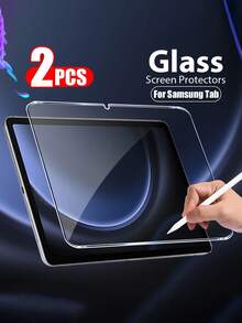 2片超高清鋼化玻璃螢幕保護貼，適用於 Galaxy Tab A9 A9+ Plus A8 2022 8.7'' 11'' 10.5吋 S9 S8 S7 S6 S6 Lite 10.4'' S9 FE S10 Lite 2025 10.9'' S11 Tab S9 FE+ S10+ S9+ S8+ S7+ 12.4吋，9H+鋼化玻璃膜，防刮、防指紋、全覆蓋、保護殼友善 - 無色 - 查看 11