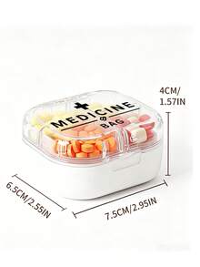 Waterproof Small Pill Box With Cross And "Medicine" Print, 8 Independent Sealed Compartments, Portable Medication Organizer For Daily Use And Vitamins, Essential For Doctors, Nurses, Emergency Rescue, Travel, Hiking, Wedding Bride Gift, Mother's Day Gift, Birthday Gift, Holiday Souvenir, Back To School Gift, Graduation Gift - Multicolor - View 5