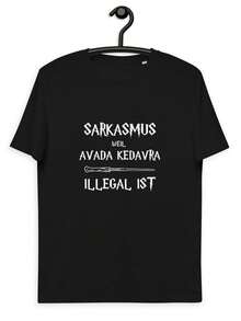 Sarcasm - Unisex Organic T-Shirt - 黑色 - 查看 1