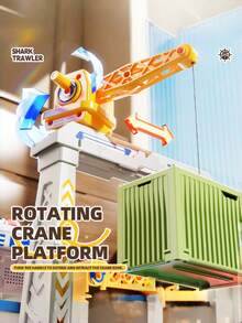 Shark Mega Wheel Container Cargo Ship Toy Car Playset Featuring Container Loading Dock, Car Launcher Cannon, Multi-Layer Parking Garage, Rotating Track Ramp & Mini Racing Cars For Boys Kids(Not Included 2 AA Batteries) - Multicolor - View 3