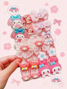 Miniso 18件套蝴蝶结发圈套装，方便实用，易于使用，是女性和成人日常必备的发饰，适合工作、旅行、聚会等场合，也是馈赠佳品。套装包含马尾辫发圈和发带。 - 樣式4 - 查看 3