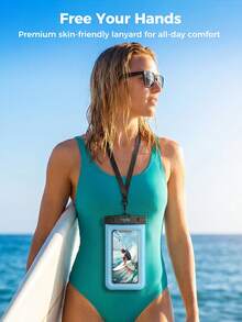 TOPK E09 Waterproof Phone Pouch, Universal Touchscreen Dry Bag With Adjustable Lanyard, Fits 4–7 Inch Smartphones For Swimming, Beach, Kayaking, Snorkeling And Outdoor Activities - Blue - View 8