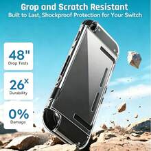 握把保護殼 3合1 適用於 Switch 2 2025/Switch OLED/Switch 透明時尚遊戲配件 防指紋 TPU 軟殼 亮片 Switch 保護套 通用 Switch 控制器保護殼 - 查看 4