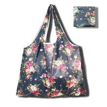 Large Capacity Foldable Shopping Bag, Foldable Bag, Creative Portable Printed Tote Storage Bag - Multicolor - View 3