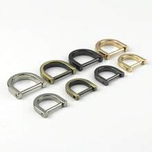 2入可拆卸金屬D型環開口螺絲扣環，適用於皮革手工藝、包款肩帶、腰帶扣、織帶 - A - 查看 2