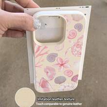1pc Pink Ocean Seahorse, Turtle, Shell Pattern Full Coverage TPU Shockproof Phone Case, Compatible With Apple 17, 16, 15, 14, 13, 12, 11 Pro Max And Series - Multicolor - View 3