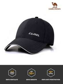 CAMEL CROWN 男女通用棒球帽，夏季遮阳帽，运动遮阳帽，足球帽，网球帽，小号棒球帽 - 幻影黑 - 查看 2
