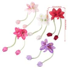 1 pieza Pinza de pelo con borla de flor de lirio y tulipán artificial de moda, elegante y clásica, adecuada para uso diario y vacaciones, accesorio para el cabello de mujer, celebración de vacaciones y regalo, pinzas para el cabello - Multicolor - Ver 11