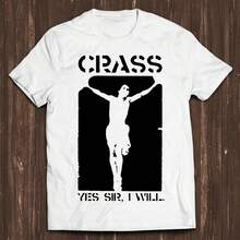 Crass Yes Sir I Will Punk Rock Design Classic Retro Film Gamer Meme Movie Music Cool Gift Tee T Shirt C1554 - 白色 - 查看 5
