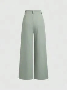 Pantalones anchos plisados con estampado jacquard elegante y retro para mujer, otoño/invierno - Negro - Ver 9