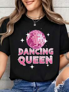 T-shirt noir disco confortable << Kiss All The Time », unisexe, idéal pour tous les jours. - Noir - Voir 7