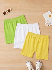 4pcs Girls Seamless Mid-Waist Boxer Briefs,Solid Color High Elasticity Breathable Safety Shorts For Under Skirts, Dance,Sports & Daily Casual Wear - Multicolor - View 2