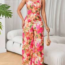 Fengyu Women's Clothing Store  Mono de verano estampado con flores sin mangas para vacaciones de mujer - Multicolor - Ver 7