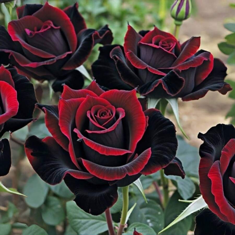 Decoración de Jardín al Aire Libre, 1 Paquete de Semillas de Rosa Mágica Negra, Simbolizando Misterio, Nobleza y Amor Único - 1 paquete - Ver 1