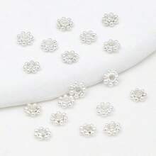 100-1000顆 4mm 金屬雪花隔珠，保色隔珠，金屬手工配件，適用於DIY手工珠寶、珠寶製作、手鍊、項鍊、耳環、髮夾材料 - 一袋 - 查看 15