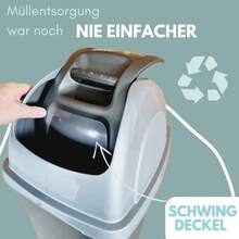 Mülleimer Schwingdeckel Mülleimer Küche 65 L Groß Schwingeimer Mülltrenner Abfalleimer Küche Mülleimer mit Deckel Küchenabfalleimer - Schwingdeckeleimer - Übersicht 11
