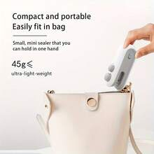 1 pièce Scelleur de vide portable à main, scelleur de vide en plastique, rechargeable par USB, puissance 16W, équipé d'une batterie lithium 200mAh, convient pour le stockage des collations fraîches et des aliments, applicable aux sacs de chips de pomme de terre, sacs de biscuits, sacs de collations et divers emballages de poche - Multicolore - Voir 6
