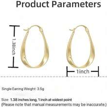 Women's Twisted Oval Earrings, Hypoallergenic, Minimalist Lightweight, Suitable For Sensitive Skin, Personalized Fashion Accessory - 504 Gold - View 3