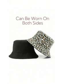 1pc Women's Leopard Print Lightweight Versatile Easy-To-Care-For Face-Slimming Bohemian Outdoor Bucket Hat, Summer New Fashion Minimalist Face-Slimming Animal Print Elegant Street Style Bucket Hat, Comfortable Casual Suitable For Daily Commute, Outings, Gatherings, Shopping, Travel, Vacation And Other Occasions - Multicolor - View 7