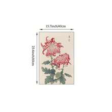 1pc Vintage Japanese Chrysanthemum Mural Retro Asian Plant Floral Print Canvas Painting Ukiyo-E Woodblock Floral Poster Living Room Kitchen Dining Room Wall Decor Unframed Or Wooden Hanging Scroll - Flowers - View 12