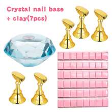 Conjunto de Suporte Magnético para Prática de Unhas com Base de Cristal + Argila Reutilizável, Kit de Treino de Arte de Unhas para Iniciantes - Multicolorido - Ver 12