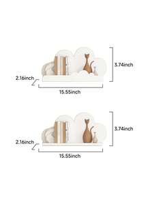 3pcs Children's Room Cloud Shelf Wall Decoration Rack, Cloud Bookshelf Floating Rack, Handmade Wall Mounted, Cute Decorative Cloud Floating Rack, Suitable For Toys, Home Wall Decoration Panels, Baby Room Decoration Storage Rac - Multicolor - View 5
