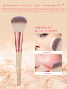38 pièces Ensemble d'outils de maquillage haut de gamme tout-en-un 18 pièces Pinceaux de maquillage doux et moelleux, éponge de nettoyage du visage, houppettes de poudre de formes variées, éponges de maquillage régulières et mini, bandeau et bracelet. Kit d'accessoires cosmétiques complet - Beige - Voir 2